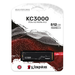 Kingston KC3000 - SSD - 512 GB - interno - M.2 2280 - PCIe 4.0 (NVMe) - para Intel Next Unit of Computing 12 Pro Kit - NUC12WSKi5