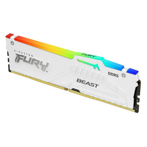 Kingston FURY Beast RGB - DDR5 - módulo - 16 GB - DIMM de 288 contactos - 2800 MHz / PC5-44800 - CL40 - 1.25 V - sin búfer - on-die ECC - blanco