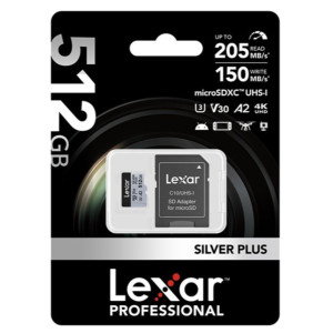 Memoria microSDXC Lexar Pro 512GB Silver Plus