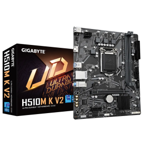 Gigabyte H510M K V2 (rev. 1.0) - 1.0 - placa base - micro ATX - Socket LGA1200 - H470 Chipset - USB 3.2 Gen 1 - Gigabit LAN - Tarjeta gráfica (CPU necesaria) - HD Audio (8-canales)