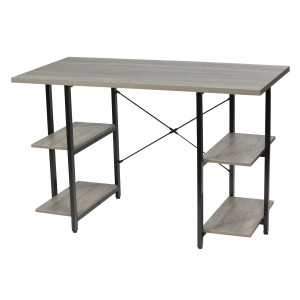 Escritorio 4 Estantes Negro/Cemento