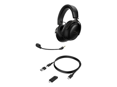 HyperX Cloud III - Auricular - tamaño completo - 2,4 GHz - inalámbrico - negro