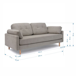 Sofa Taurus 3 Cuerpos Gris