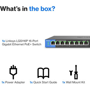Switch Linksys 16 Puertos Gigabit Poe+
