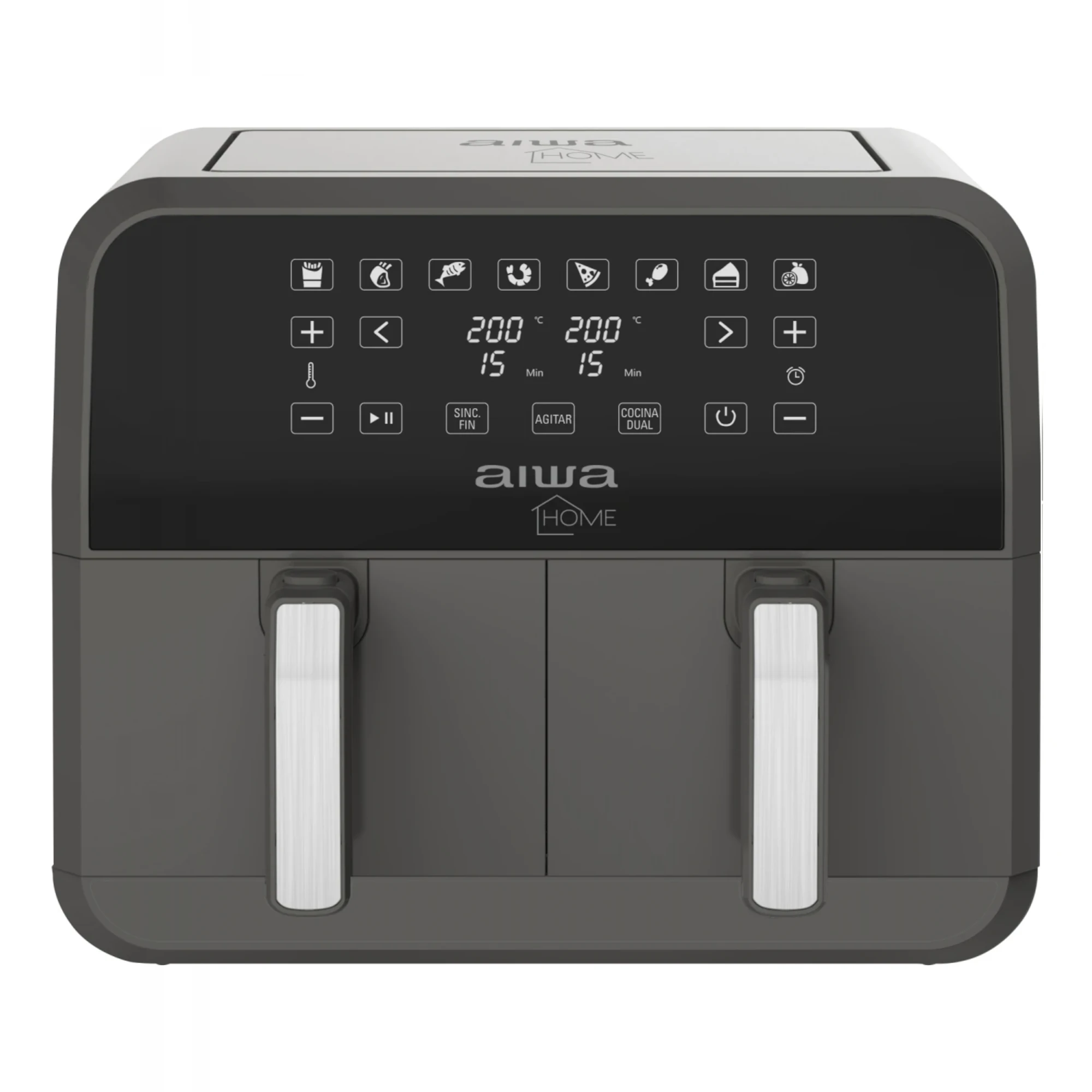 Freidora Sin Aceite Aiwa Haft8003 200°c 8L Dos Canastos