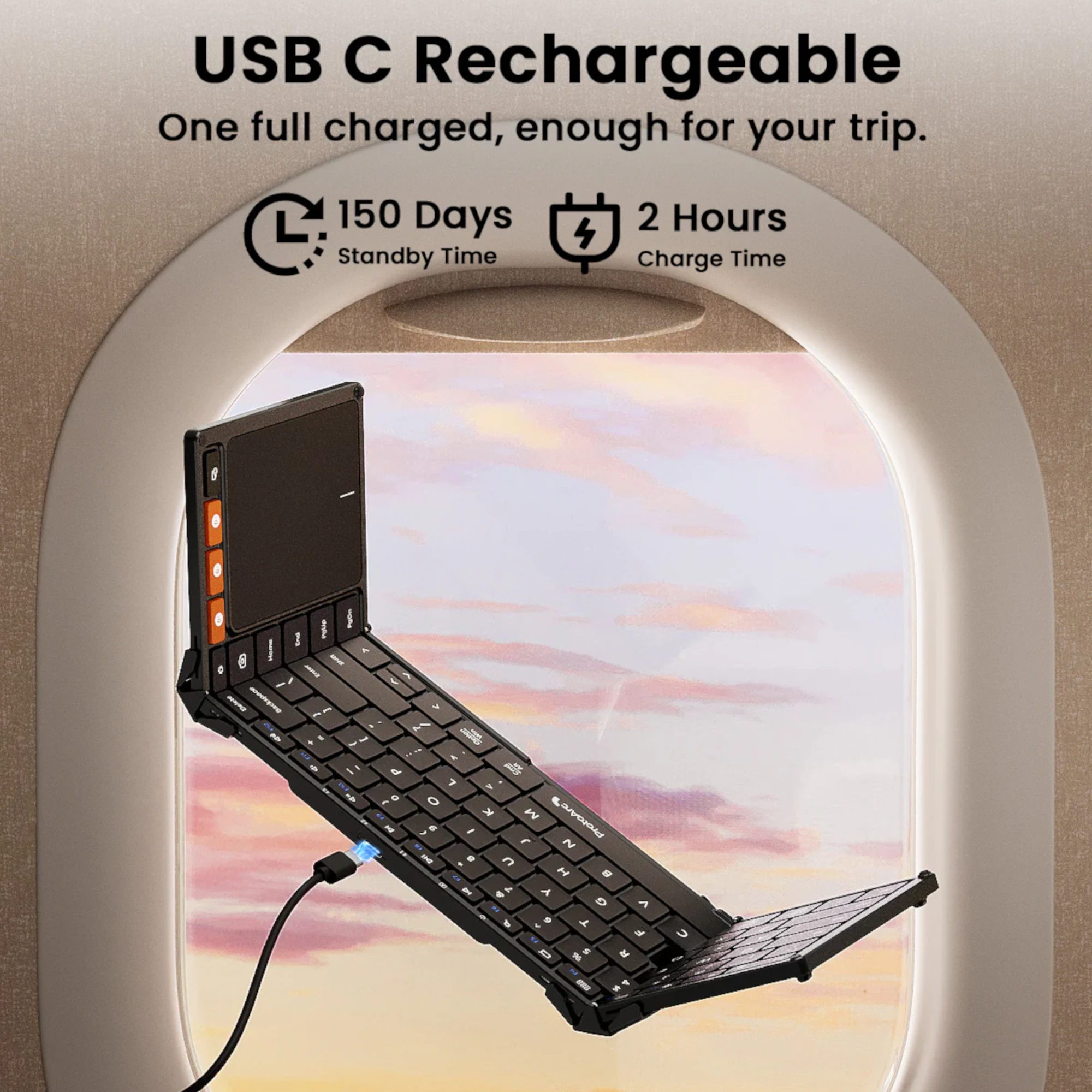 Teclado Con Touchpad Plegable Bluetooth ProtoArc Xk01-tp