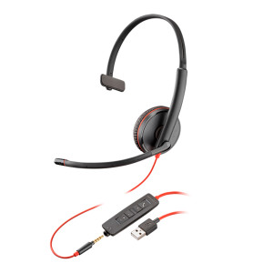 Auriculares Cableados USB A 3,5mm HP Blackwire 3215 28mm