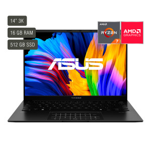Notebook Asus Zenbook 14'' Oled Ryzen 7 16gb 512gb Win11