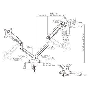 Soporte doble para monitor gaming hasta 32''