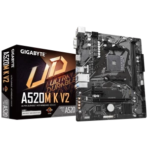Gigabyte A520M K V2 - 1.0 - placa base - micro ATX - Socket AM4 - AMD A520 Chipset - USB 3.2 Gen 1 - Gigabit LAN - Tarjeta gráfica (CPU necesaria) - HD Audio (8-canales)