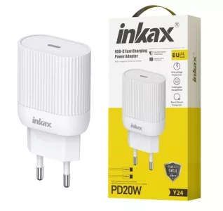 Cargador Inkax USB-C PD 20W blanco