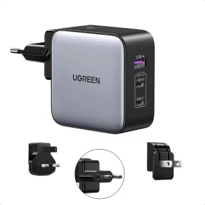 Cargador De Pared Ugreen 65w Usb + Usb-c x 2 Negro