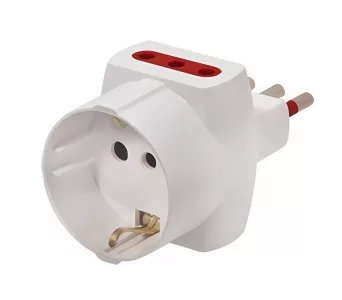 Adaptador schuko + 2x3L a ficha 3L Conatel