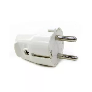 Ficha Schuko blanca Conatel c/tierra