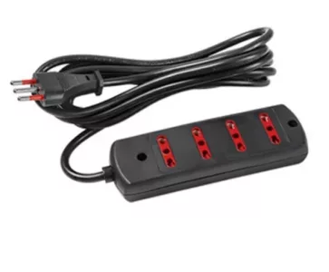 Alargue 3 metros 4xbipaso a ficha 3L Conatel negro