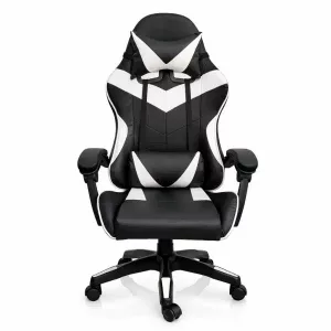 Silla Gamer ergonómica con masajes negra y blanca