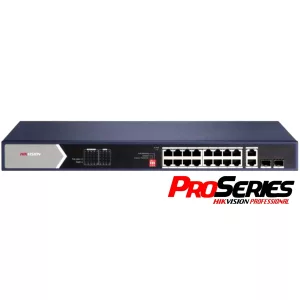 Switch PoE Hikvision PRO 16 puertos gigabit 225w