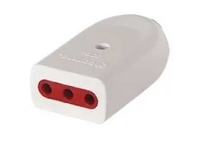 Ficha 3L hembra con tierra blanco Conatel