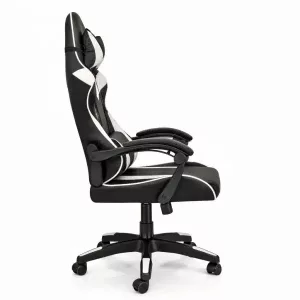 Silla Gamer ergonómica con masajes negra y blanca