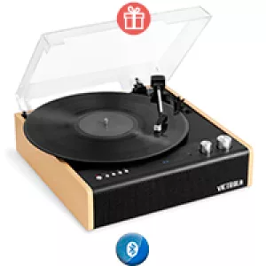 Tocadiscos Victrola Bluetooth Dual Parlantes Estéreo