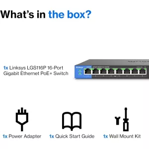 Switch Linksys 16 Puertos Gigabit Poe+