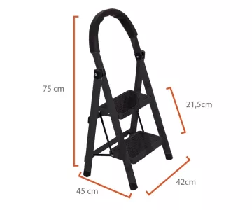 Escalera 2 escalones negra