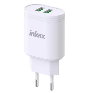 Cargador Inkax 2xUSB-A 12W 2.4A blanco