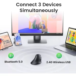 Mouse Ugreen Vertical Inalámbrico Bt 5.0 + 2.4G