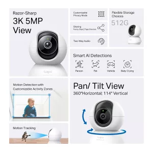Cámara Ip Tp-link Tapo C230 3k 5mp Wifi Visión Nocturna
