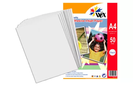 Papel wox inkjet alta resolución a4 - autoadhesivo 130grs. X 50 uds.