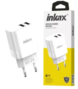 Cargador Inkax 2xUSB-A 2.1A blanco