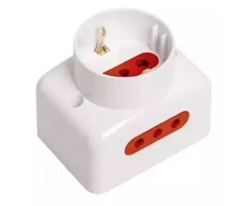 Tomacorriente de pared 1xSchuko + 2x3L Conatel
