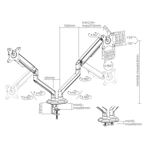 Soporte doble para monitor gaming hasta 32''