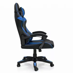 Silla Gamer ergonómica con masajes negra y azul