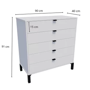 Cómoda Marden de 5 cajones Vertical/ Blanco