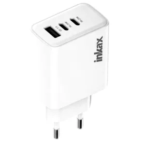 Cargador Inkax USB-A + 2xUSB-C 40W blanco