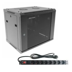 Rack Hikvision 9U + PDU de 8 puertos