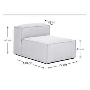 Sofa Blokk Modulo Central Gris