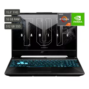 Notebook Gamer Asus Tuf 15,6'' Ryzen 7 16gb 512gb Rtx3050