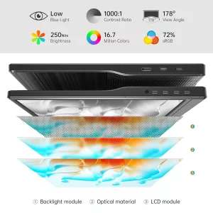 Monitor Portable WCV Pm1563 15,6'' 1080p Soporte Integrado