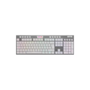 Redragon Horus FS White Red Switch Spanish Wireless K618W RGB SP