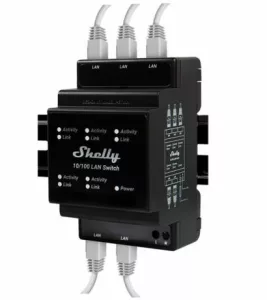 Switch LAN Shelly 5 Puertos RJ-45 10/100 Mbps DIN