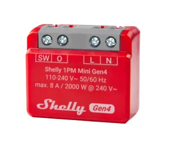 Relé Shelly Mini 1PM GEN4 Wi-Fi 6 8A Medición de Consumo