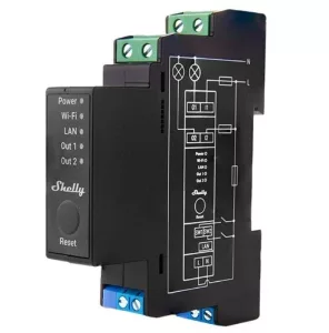 Relé Shelly Pro 2PM Dual Medición de Consumo DIN